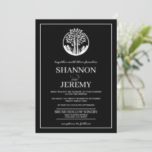 Black Aspen Tree Wedding Invitation