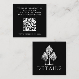 Black Aspen Tree Wedding QR Enclosure Card