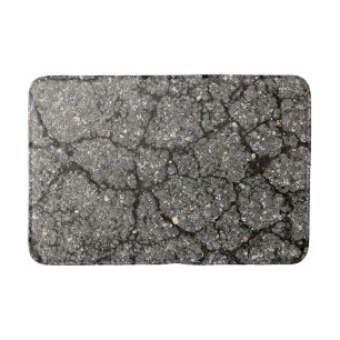 Black Asphalt Street Paving Cement Bath Mat