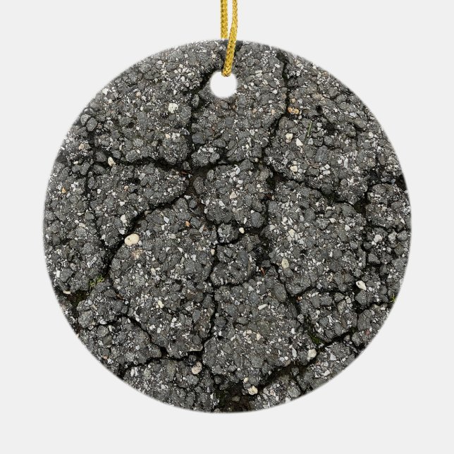Black Asphalt Street Paving Cement Ceramic Tree Decoration (Front)