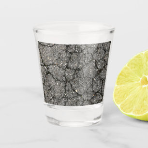 Black Asphalt Street Paving Cement Shot Glass