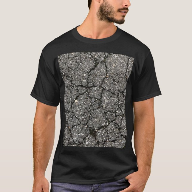 Black Asphalt Street Paving Cement T-Shirt (Front)