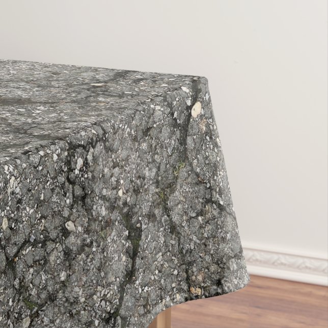 Black Asphalt Street Paving Cement Tablecloth (In Situ)