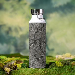 Black Asphalt Street Paving Cement Water Bottle