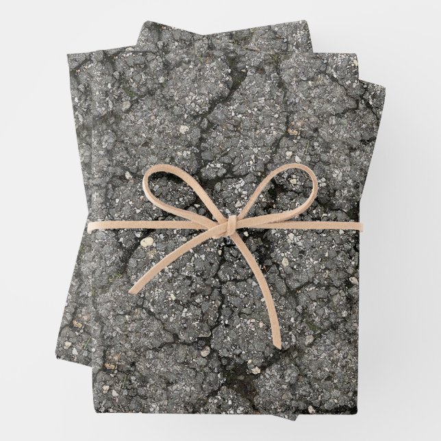 Black Asphalt Street Paving Cement Wrapping Paper Sheet (In situ)