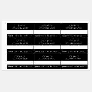 Black Asset Labels Custom Corporate Property