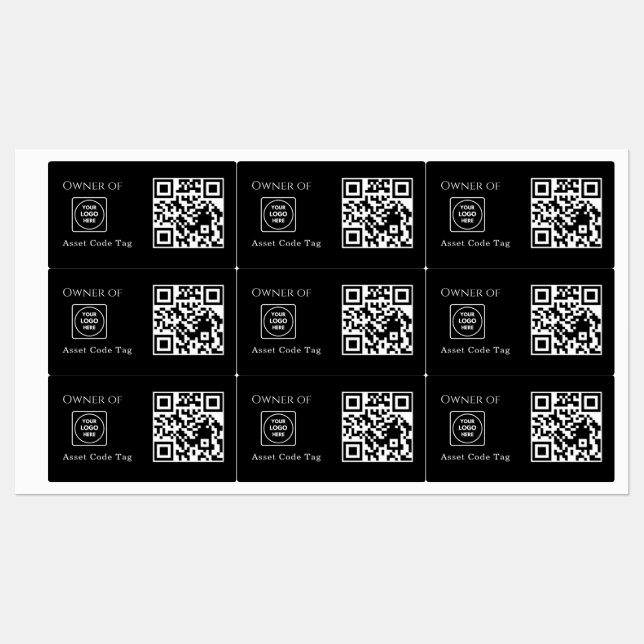 Black Asset QR | Custom Property Business Tracking (Sheet)