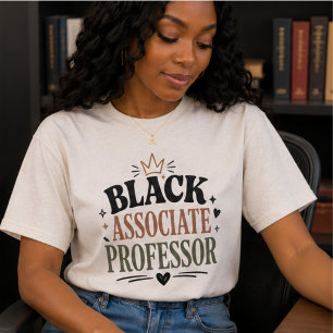 Black Associate Professor, Black Academic Tri-Blend Shirt