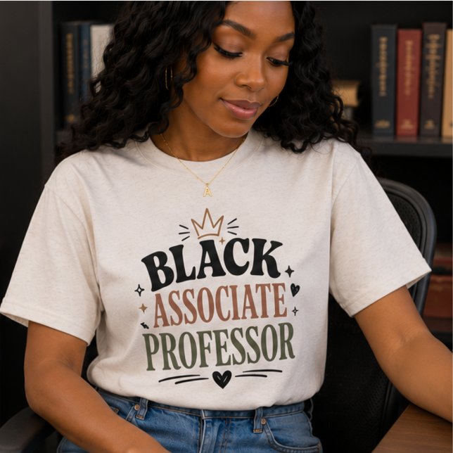 Black Associate Professor, Black Academic Tri-Blend Shirt (Creator Uploaded)