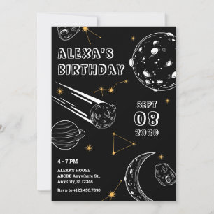 Black astrology moon birthday  invitation