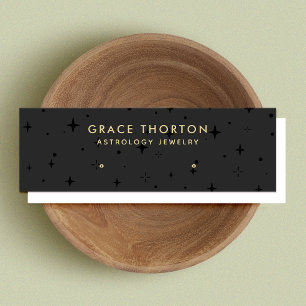 Black Astrology Stars Stud Earring Display Card