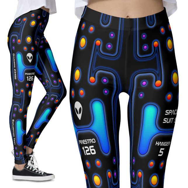 Black Astronaut SciFi Space Girl Alt Robot Leggings (Creator Uploaded)