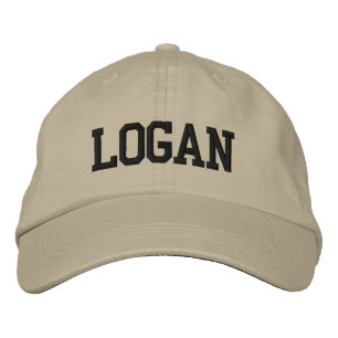 Black Athletic Block Monogram Custom Name Embroidered Hat