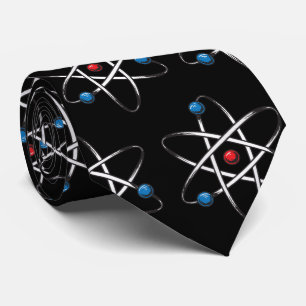 Black Atom Molecule Pattern Teacher Science Tie