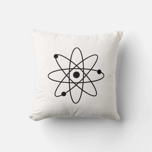 Black Atom Pillowcase Cushion (Front)