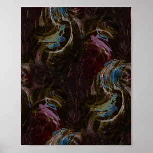 Black Atomic Abstract Art Poster