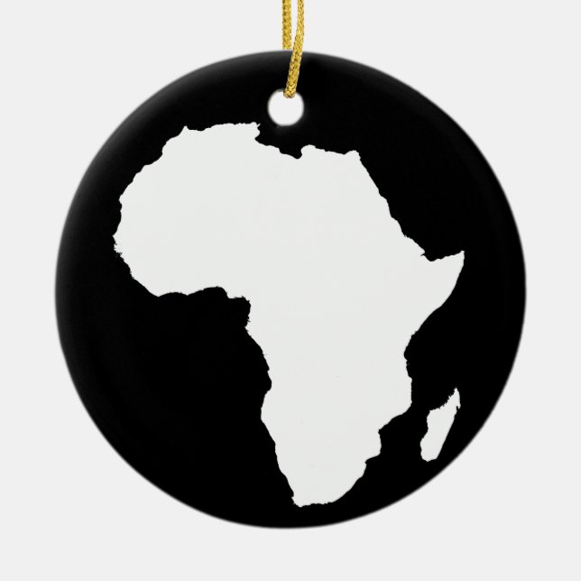 Black Audacious Africa Ceramic Tree Decoration (Front)