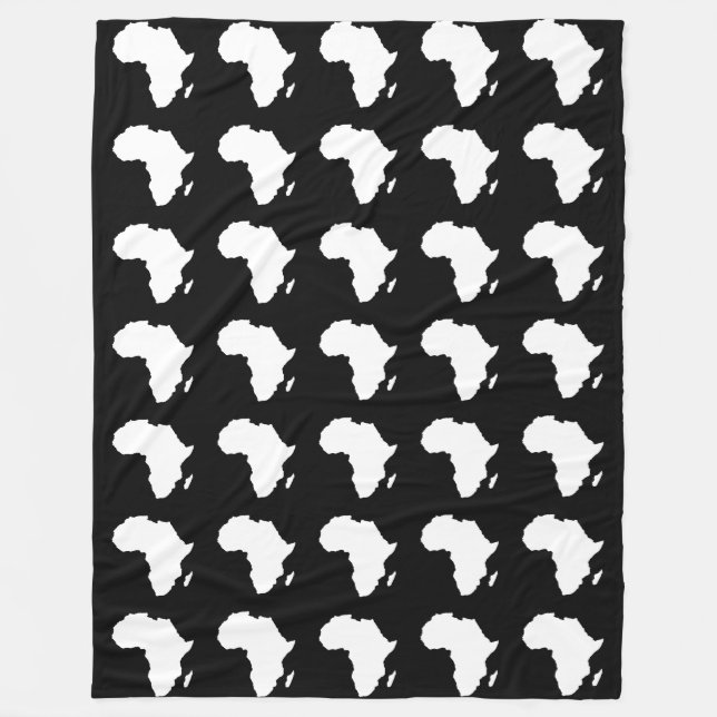 Black Audacious Africa Fleece Blanket (Front)