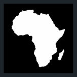 Black Audacious Africa Poster<br><div class="desc">Africa map outline in white with contrasting colours in Emporio Moffa's "Safari" palette inspired by the daring adventurousness and wilderness of the continent.</div>