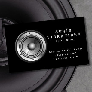 Black Audio Stereo Installation Business Card
