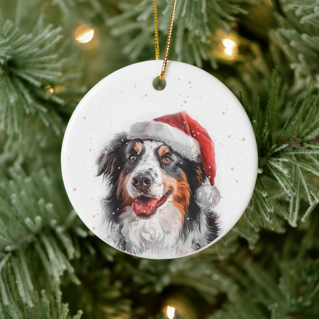 Black Australian Dog Christmas Personalized Ceramic Tree Decoration (Tree)