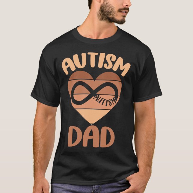 Black Autism Dad Autistic Son Kids Neurodiversity  T-Shirt (Front)
