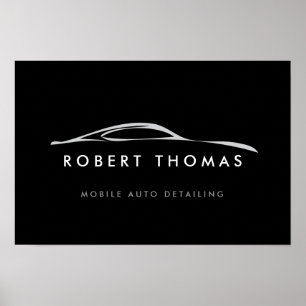 Black Auto Detail/Repair Logo Download Poster