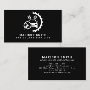 Black Auto Detailing, Auto Repair Logo Black Busin Business Card