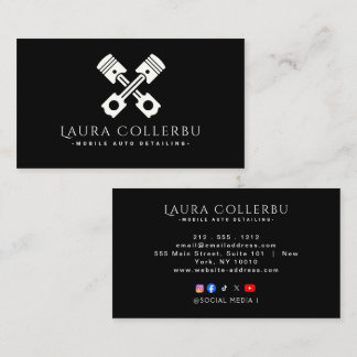 Black Auto Detailing, Auto Repair Logo Black Busin Business Card