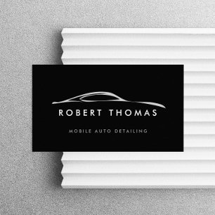 Black Auto Detailing, Auto Repair Logo Black Business Card