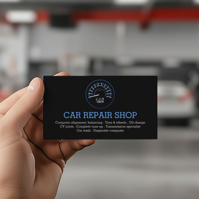 Black Auto Mechanic Service Business Card (Perfect for business)
