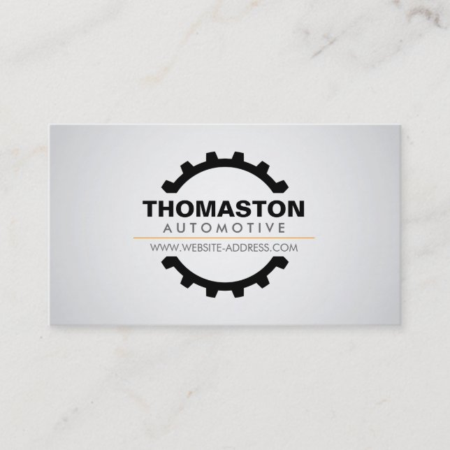 Black Automotive Gear 2 Auto Repair, Mechanic Business Card (Front)