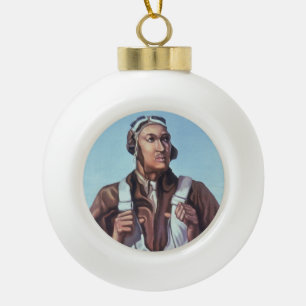 Black Aviators: U.S. WW2 Military Fighting Service Ceramic Ball Christmas Ornament