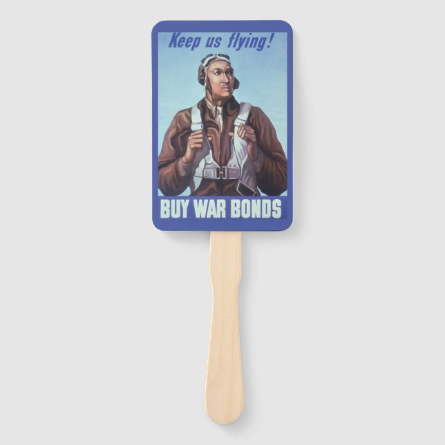 Black Aviators: U.S. WW2 Military Fighting Service Hand Fan (Front)