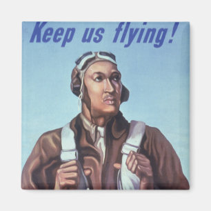 Black Aviators: U.S. WW2 Military Fighting Service Magnet