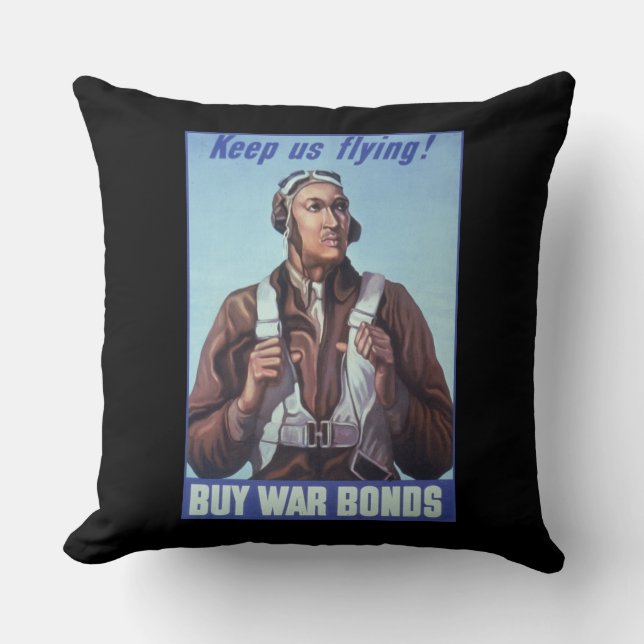 Black Aviators US Military Fighter Pilots Cushion (Front)