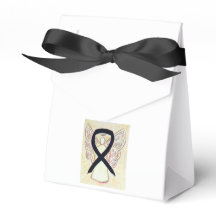 Black Awareness Ribbon Angel Party Favour Boxes