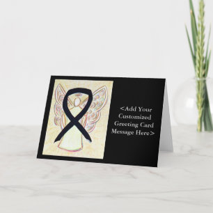 Black Awareness Ribbon Angel Personalised Cards