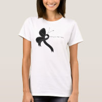 Black Awareness Ribbon Butterfly