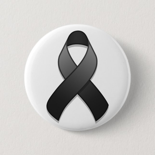 Black Awareness Ribbon Button (Front)