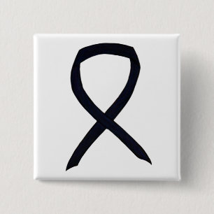 Black Awareness Ribbon Custom Art Pins