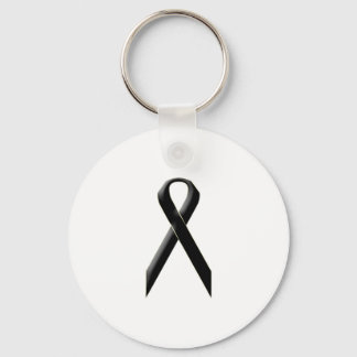 Black awareness ribbon key ring