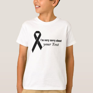 Black Awareness Ribbon + your message T-Shirt