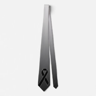 Black Awareness Ribbon + your message Tie