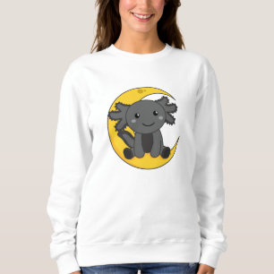 Black Axoltolt On The Moon Good Night Sweatshirt