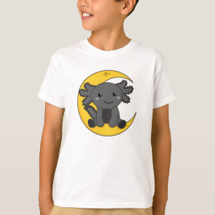 Black Axoltolt On The Moon Good Night T-Shirt