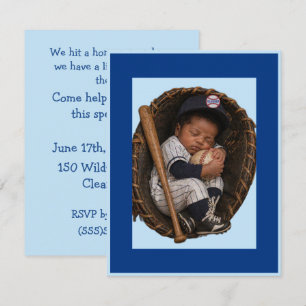 Black Baby Baseball Shower Digital Invitation