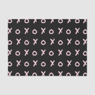 Black & Baby Pink X O XO XO's Trendy Cute Tissue Paper