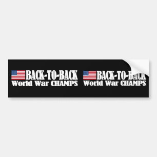 Black Back-To-Back USA Champs Bumper Sticker