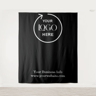 Black Backdrop – Custom Business Event Logo Tapestry